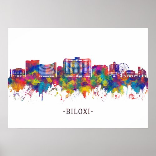 Biloxi Mississippi Skyline Poster