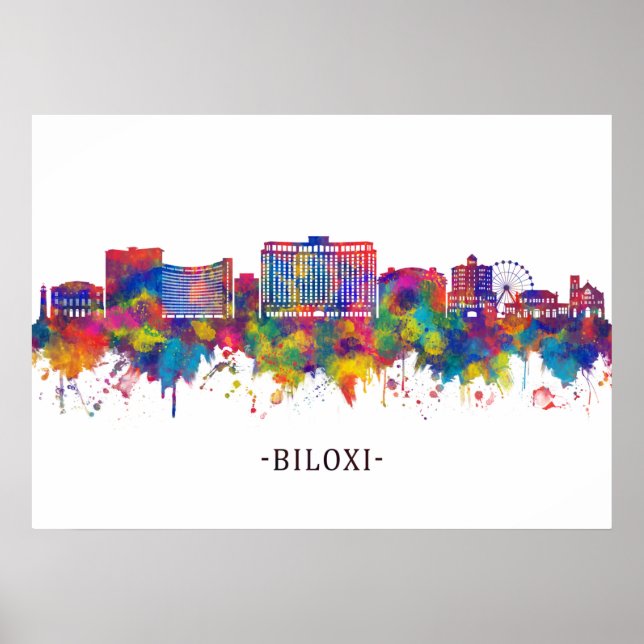 Biloxi Mississippi Skyline Poster (Front)