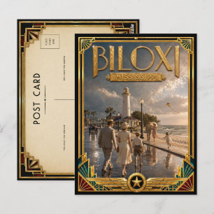 Biloxi Mississippi Vintage Art Deco Golden Age Postcard