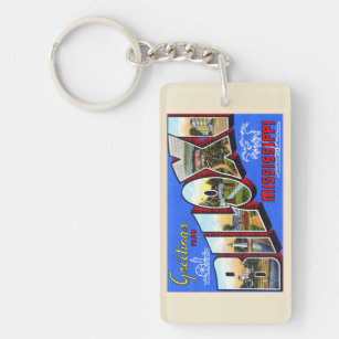 Mississippi State University Map Pendant Keychain