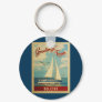 Biloxi Sailboat Vintage Travel Mississippi Keychain