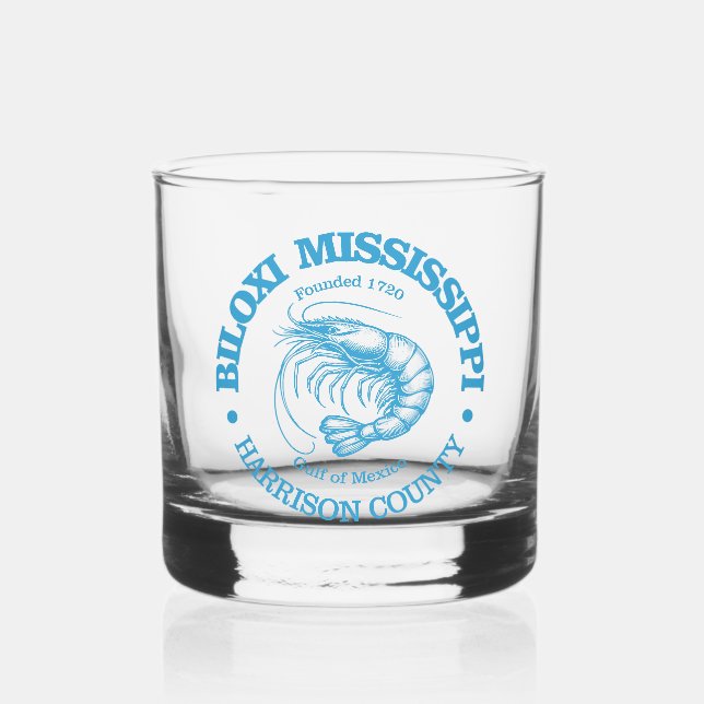Biloxi (shrimp) whiskey glass (Front)