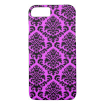 BILTMORE DAMASK in BLACK and MAGENTA iPhone 8/7 Case BILTMORE DAMASK in BLACK and MAGENTA iPhone 8/7 Case