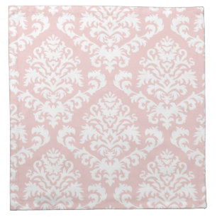 BILTMORE DAMASK in WHITE and BLUSH PINK Napkin
