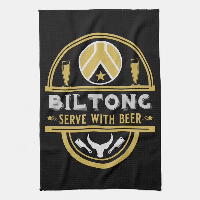 Biltong And Beer Kitchen Towel (Vertical)