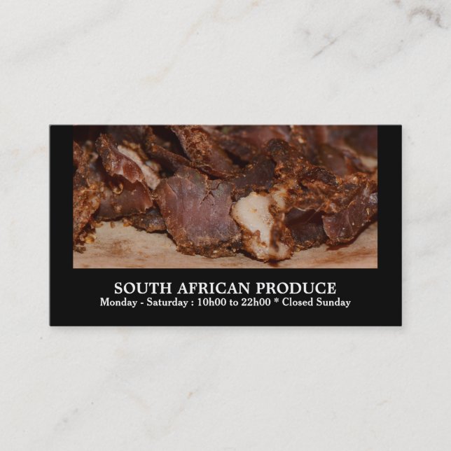 Biltong South African business Card (Front)