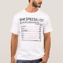 Bim Specialist Amazing Person Nutrition Facts T-Shirt
