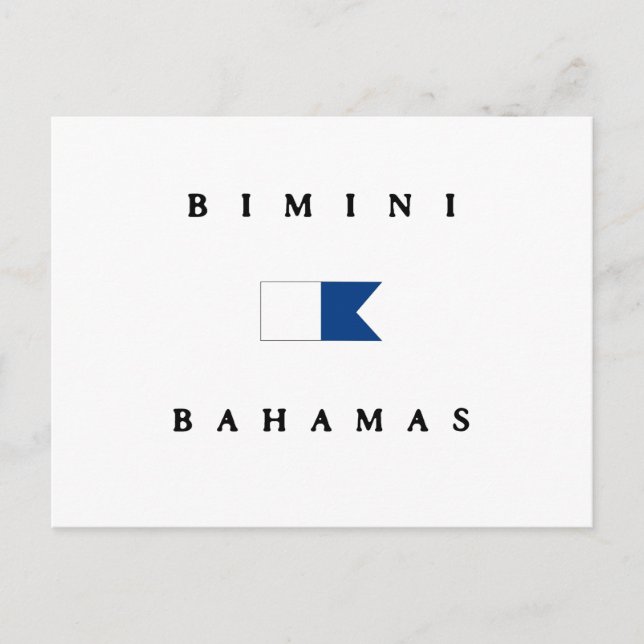 Bimini Bahamas Alpha Dive Flag Postcard (Front)
