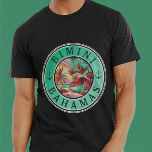 Bimini Bahamas anchor Fishing Travel Vintage boat T-Shirt