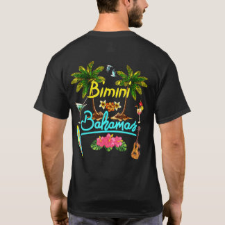 Bimini Bahamas Beach Summer Palm Surf Sun Set Palm T-Shirt