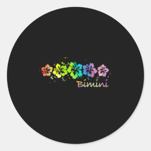 Bimini, Bahamas Watercolor Beach & Surf Classic Round Sticker