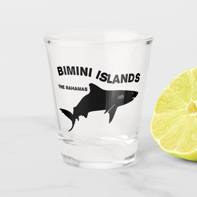 Bimini Islands Scuba Diving With Sharks - Bahamas Shot Glass (Front)