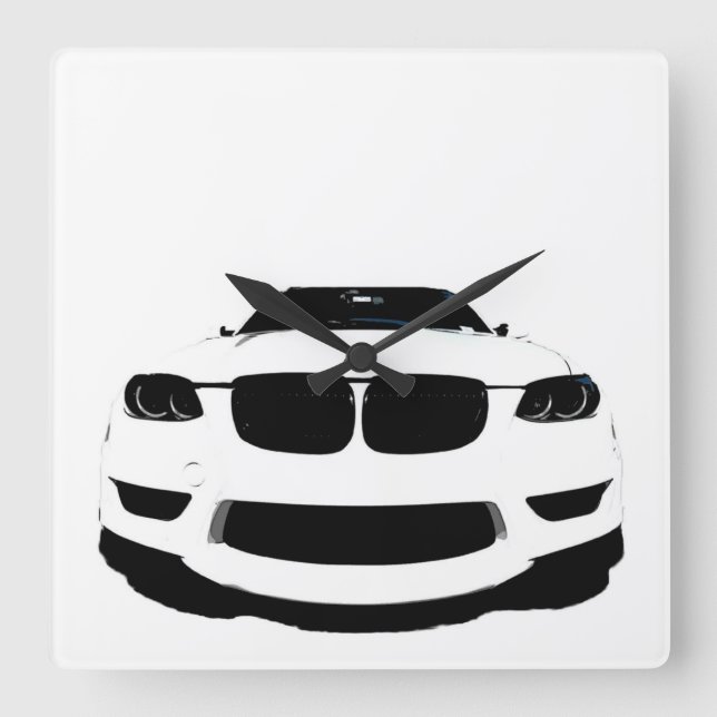 ~Bimmer~ WALL CLOCK, AUTO POP ART, CUSTOMIZE! Square Wall Clock (Front)