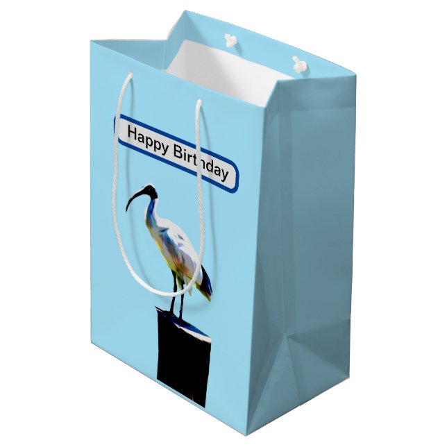 Bin Chicken, (Ibis) Oil Paint, Medium Gift Bag (Back Angled)