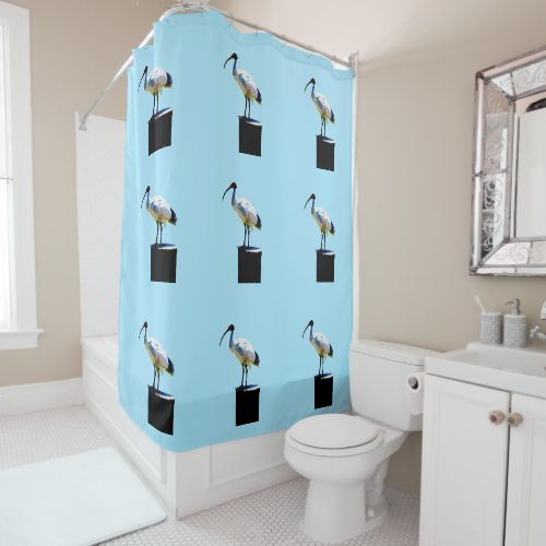 Bin Chicken Ibis Oil Paint Shower Curtain