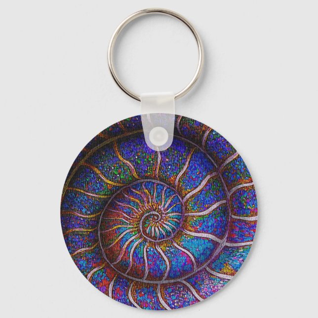 Binary Ammonite Keychain (Back)