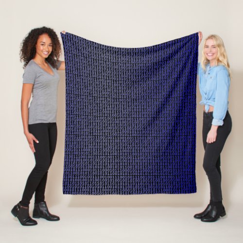Binary Blue Fleece Blanket
