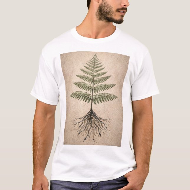 Binary Botany - Matrix Coding Abstract Nature Art T-Shirt (Front)