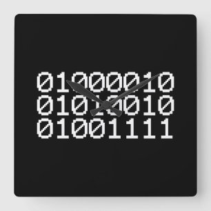 BINARY BRO SQUARE WALL CLOCK