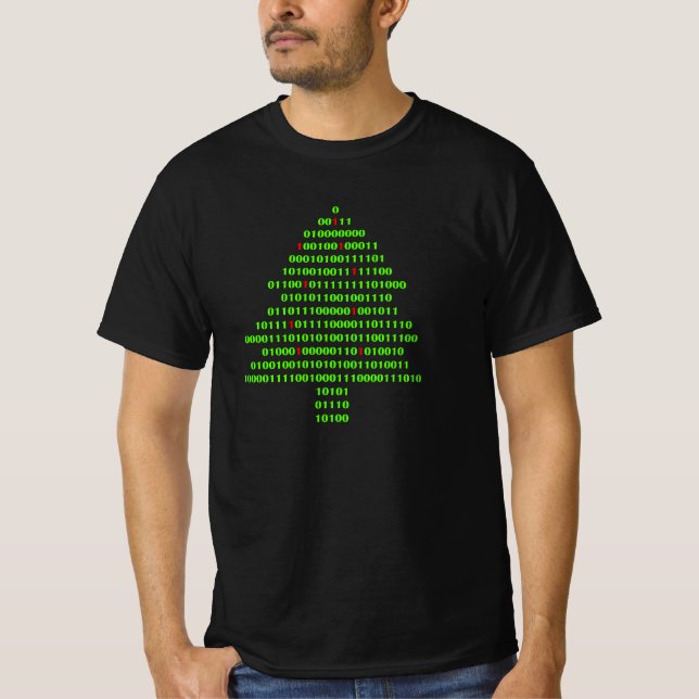 Binary christmas tree t-shirt (Front)