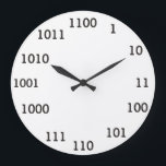 Binary Clock<br><div class="desc">Binary clock in dot matrix computer font.  Black on white.  Gift for a software engineer,  math teacher or computer science teacher or professor.</div>