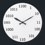 Binary Clock<br><div class="desc">Binary clock in dot matrix computer font.  Black on white.  Gift for a software engineer,  math teacher or computer science teacher or professor.</div>