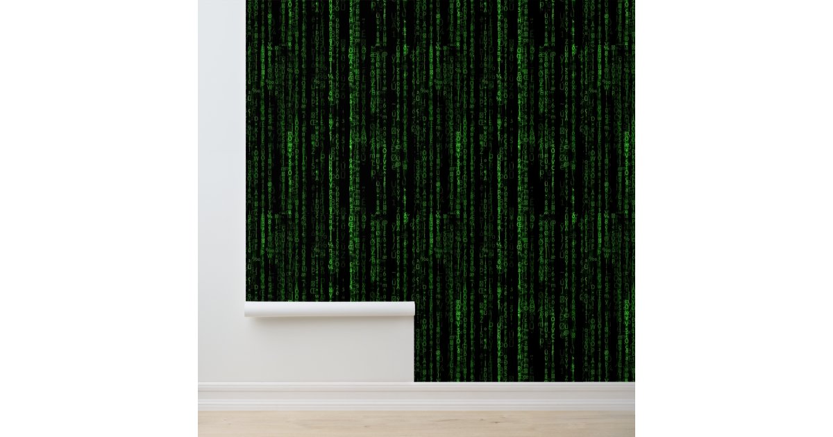 Binary Code Black and Green Wallpaper | Zazzle