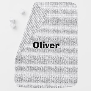 Binary Code Black White Stripes Baby Blanket