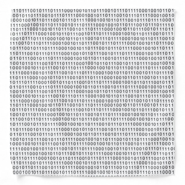 Binary Code Black White Stripes Bandana (Front)
