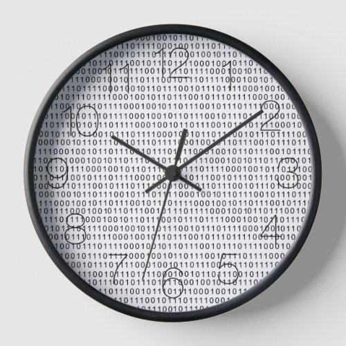 Binary Code black white stripes Clock