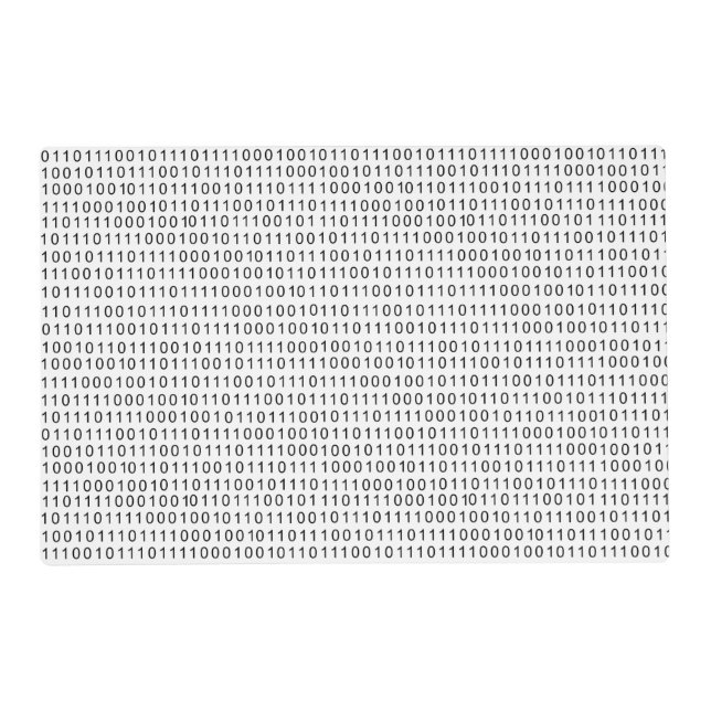 Binary Code black white stripes primary numbers Placemat (Front)