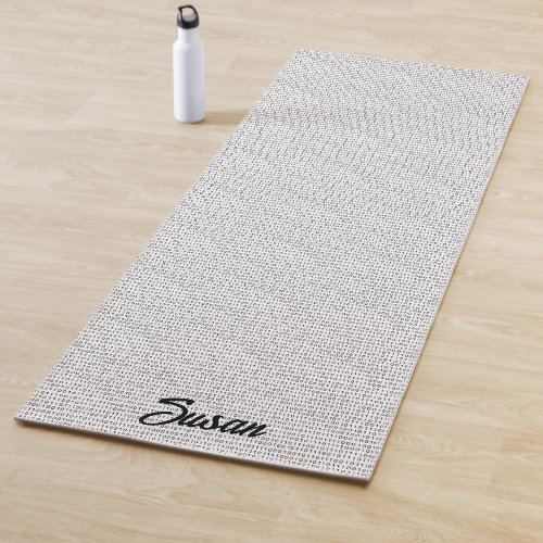 Binary Code Black White Stripes Yoga Mat