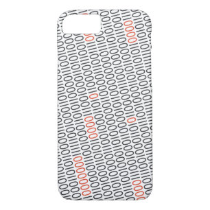 Binary Code Black with Red Highlights on any Color iPhone 8/7 Case