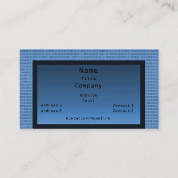 Binary Code Business Card  Blue Business Card by Superstarbing at Zazzle