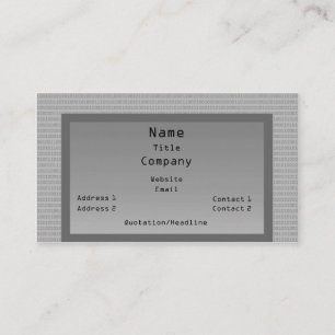 Binary Code Business Card, Gray Card