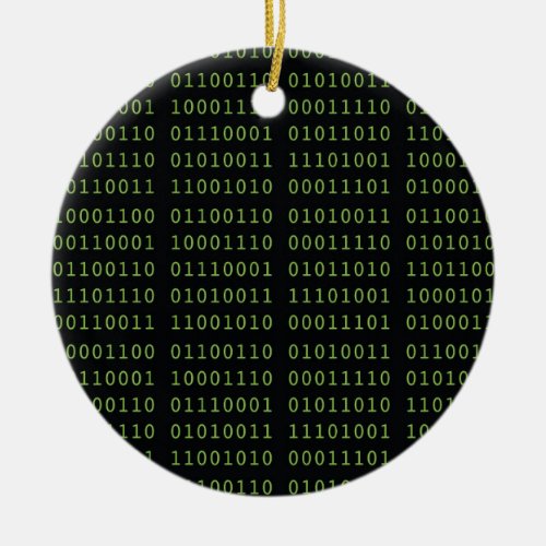 Binary Code Christmas with Name Ceramic Ornament