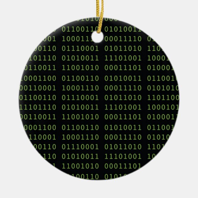 Binary Code Christmas with Name Ceramic Ornament (Front)