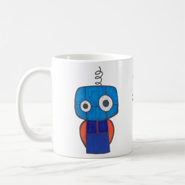 Binary code coffee mug with Robot (Left)