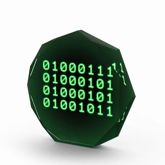 Binary code for GEEK Acrylic Award | Zazzle