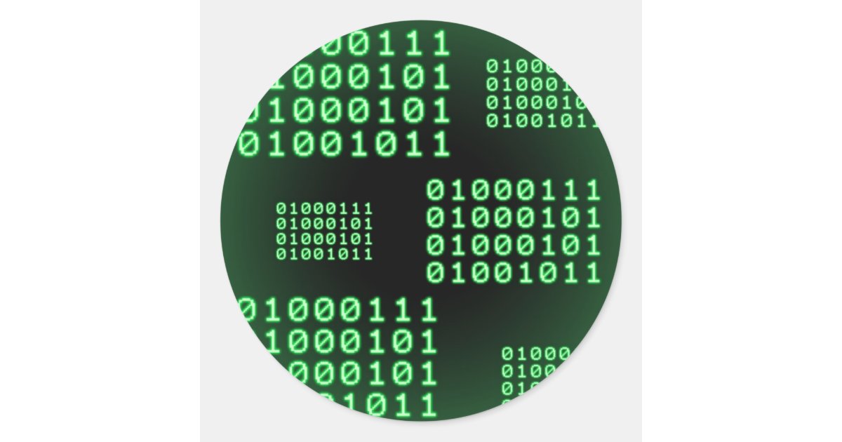Binary code for GEEK Classic Round Sticker | Zazzle