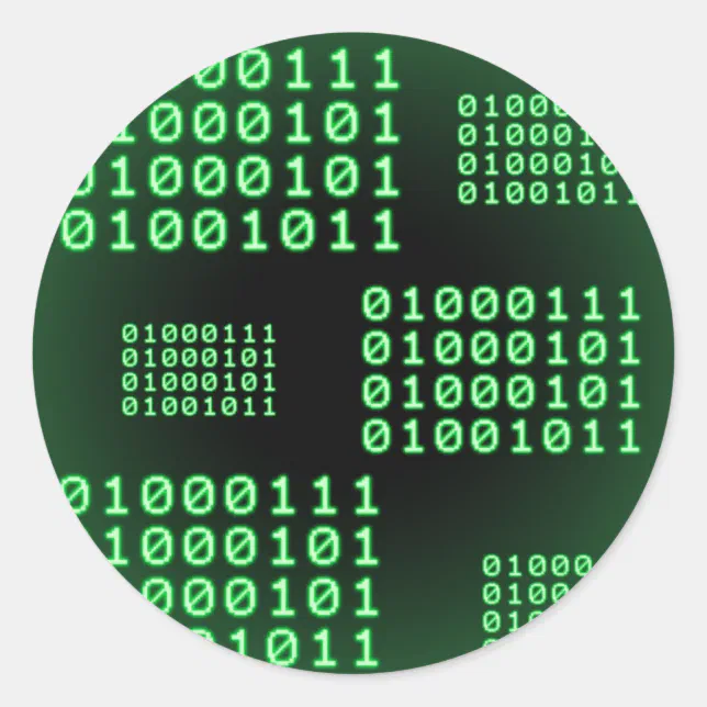 Sticker Code Binery Binary code for GEEK Classic Round Sticker | Zazzle