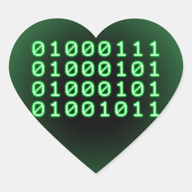 Binary code for GEEK Heart Sticker (Front)