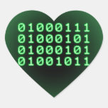 Binary code for GEEK Heart Sticker