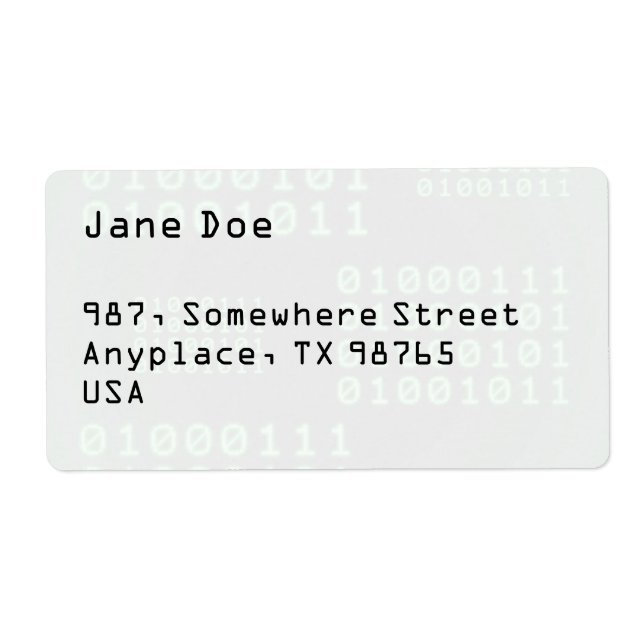 Binary code for GEEK Label (Front)