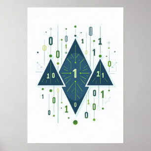 Binary Code Geometric Pattern for Programmers and Poster