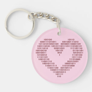 Binary Code Heart Keychain
