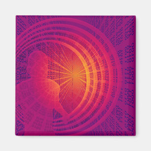 Binary Code Hi-Tech  Abstract Design Magnet