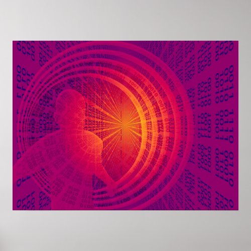 Binary Code Hi_Tech Abstract Design Poster