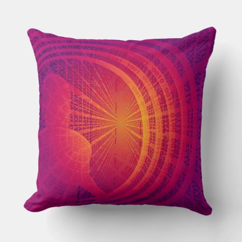 Binary Code Hi_Tech  Abstract Design Throw Pillow