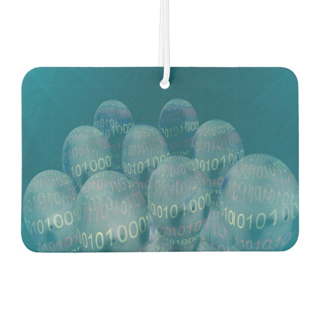 binary code ,man and digital communications . air freshener (Front)